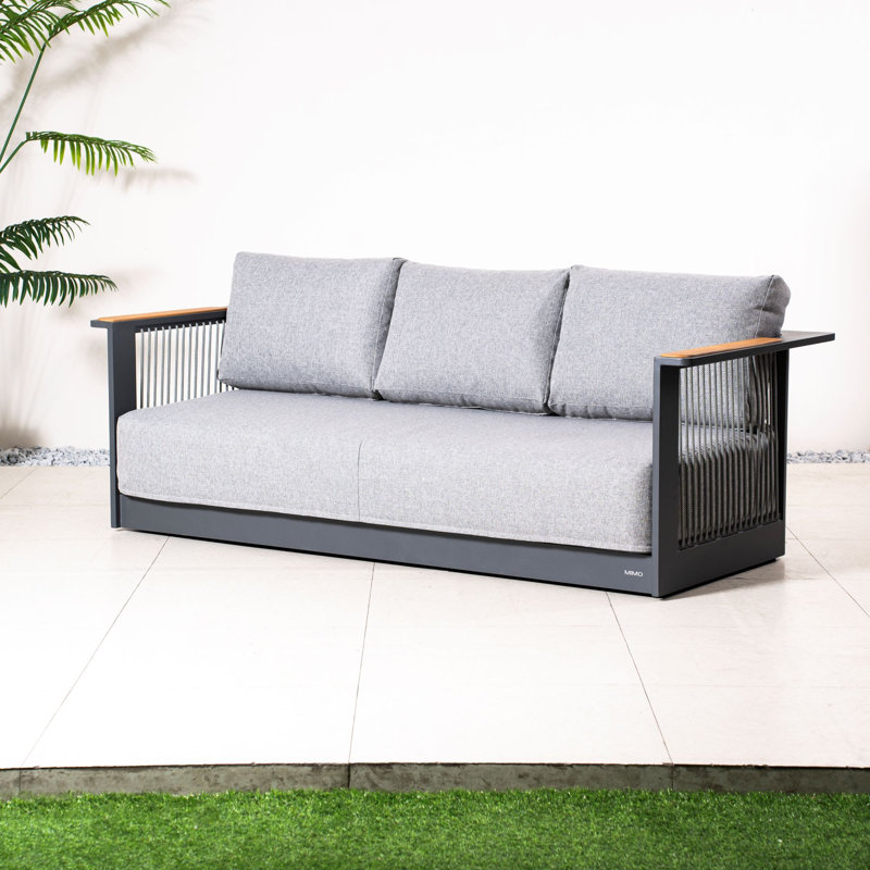 4-Piece Outdoor Sofa Set with Fire Pit Table