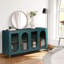 Meuble télé en bois pour téléviseur de 65 pouces et plus, armoire de rangement et tablettes réglables, console bleu marine