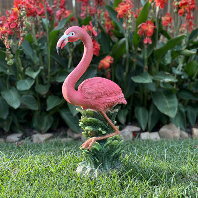 Statue de flamant rose «Life's a Beach»