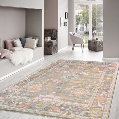 Oushak Hand Knotted Wool Floral Indoor Rug