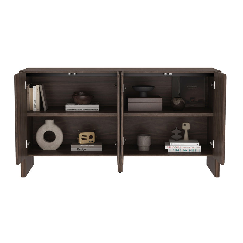 Linda 60" Sideboard In Walnut Brown, Walnut Brown