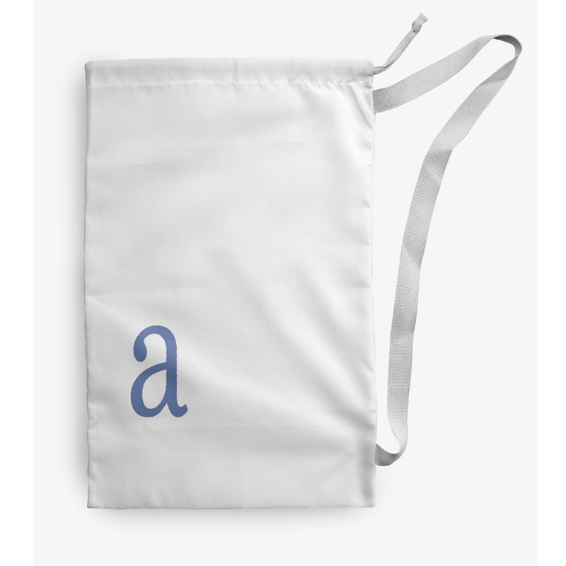 Sac à linge Monogram, Moyen (H 36 po x l 28 po), Blanc