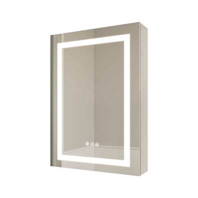 26X20 Inch Bathroom Medicine Cabinet With LED Mirror, Anti-Fog, Waterproof, 3000K~6000K Single Door Lighted Bathroom Cabinet With Touch Swich, Dimmabl -  Ivy Bronx, 2847FBE282704E74AFEBACAD978498FE