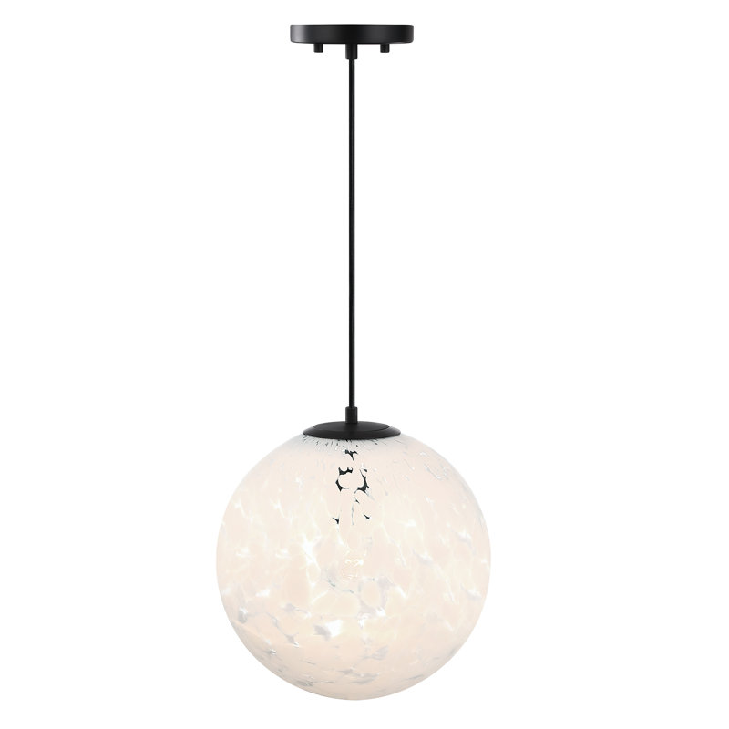 Jadynce 1 - Light Matte Black Sphere Pendant, 12.5" H x 12" W x 12" D