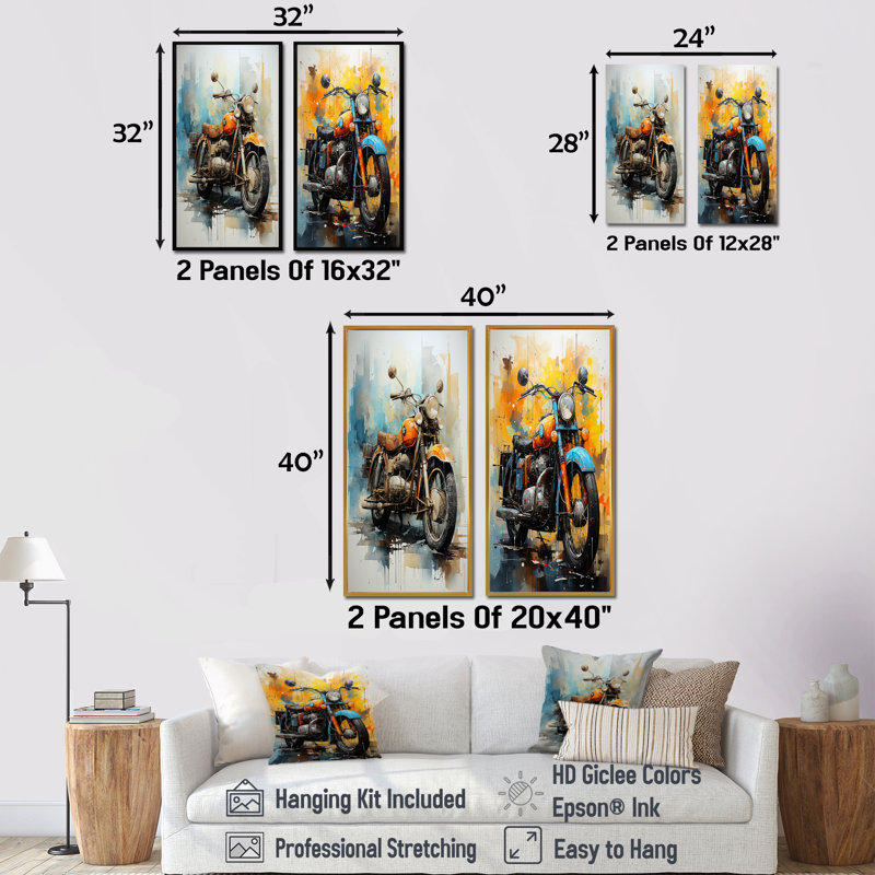 Voyage surréel - ensemble de 2 reproductions d'art sur toile, Toile tendue, H 28 po x l 25 po