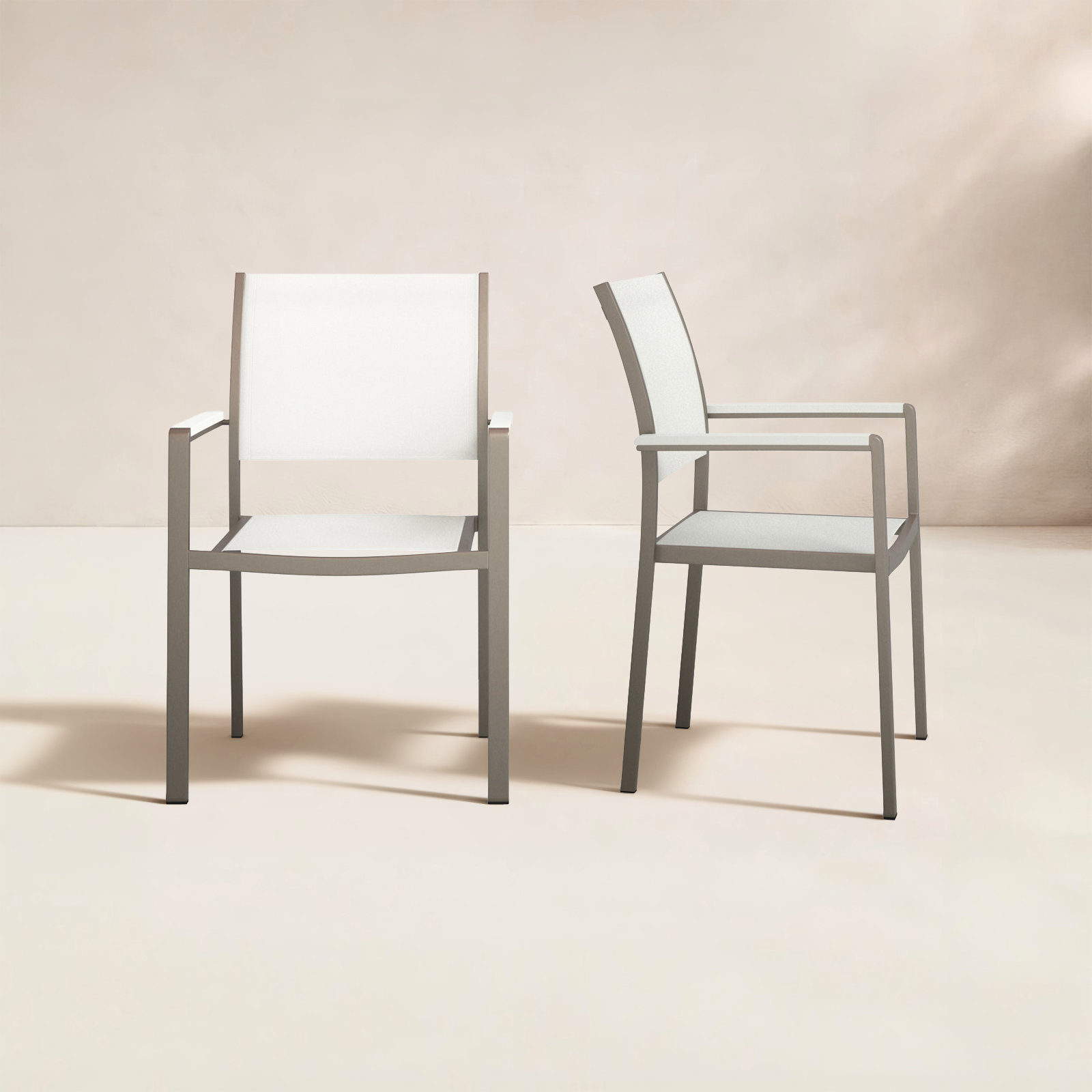Aynura Stackable Patio Armchair, White