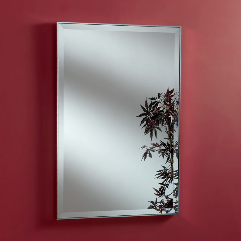 Arjae Wood Flat Wall Mirror, 103cm H x 78cm W, Silver