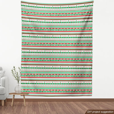 fab_37078_Christmas Fabric By The Yard, Merry Christmas Words Xmas Ceremony Theme Design Borders, Decorative Fabric For Upholstery And Home Accents, A -  East Urban Home, BE528D4B40B5445CAB1FEDA2C8FE6AB2