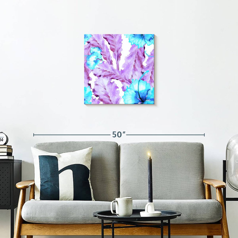 Kerner Purple And Blue Hibiscus, 20" H x 20" W