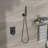 Wall Mounted Square Shower System With 10 Inch Dual Head - Oil Rubber Bronze Head,-126673566