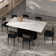 Faux Marble Dining Set, Modern Dining Table And Chair Set For 6