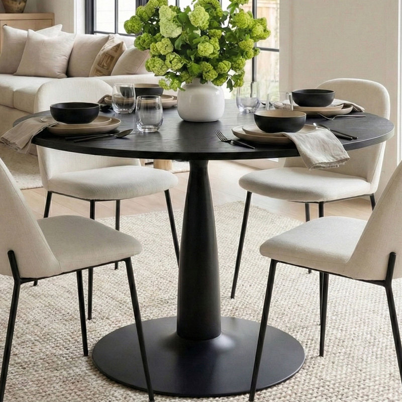 Table de salle à manger à piédestal l 35 po Betania, H 29,5 po x l 39,5 po x P 39,5 po