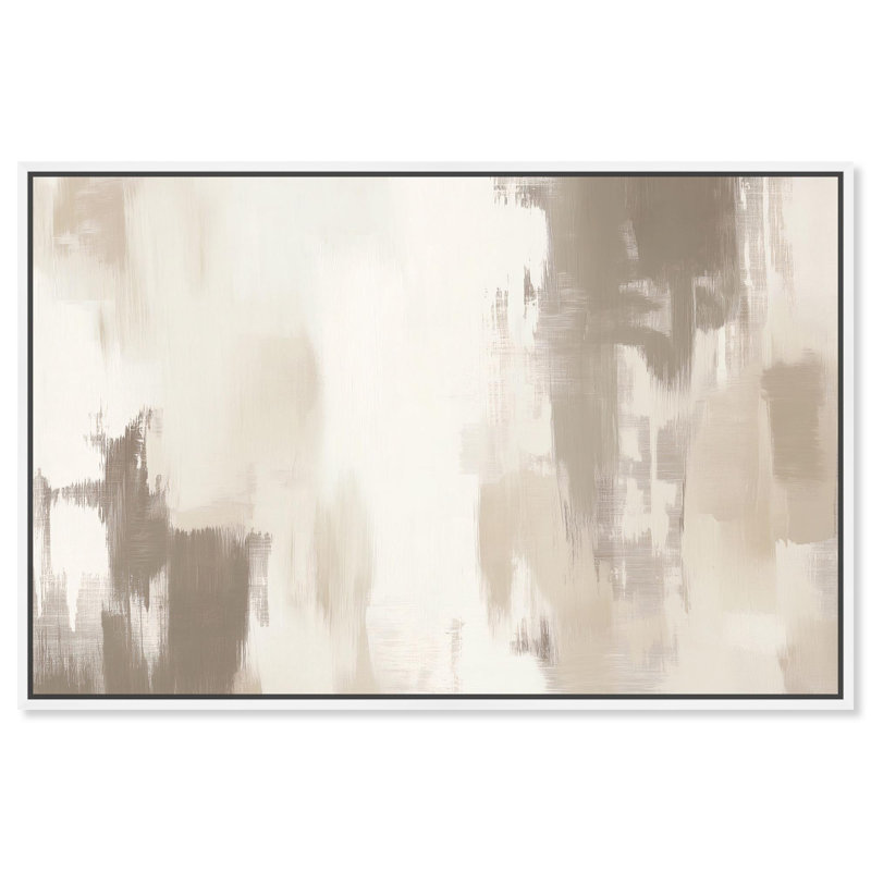 Art Remedy, toile abstraite abstraite, brume d'hiver I, Reproduction encadrée sans passe-partout, Blanc