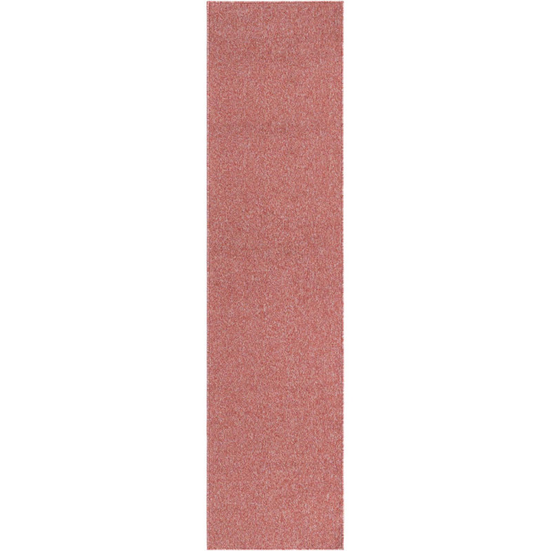 Everyday Solid Machine Woven / Power Loomed Performance Rust Red Rug, Runner 2'6" x 10'