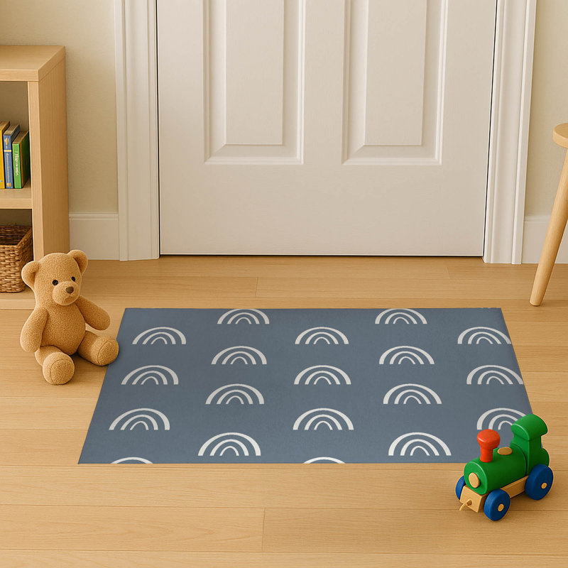 Paillasson d'intérieur Plain Bows, Bleu, L 84 po x L 60 po