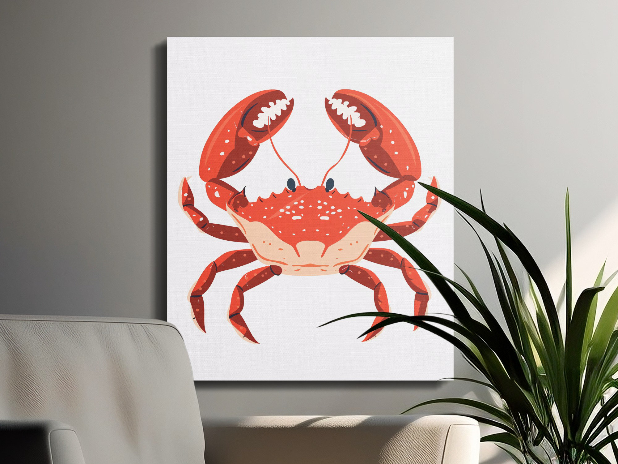 Lark Manor Red Crab Canvas Wall Art, Coastal Gallery Wrapped Print ...