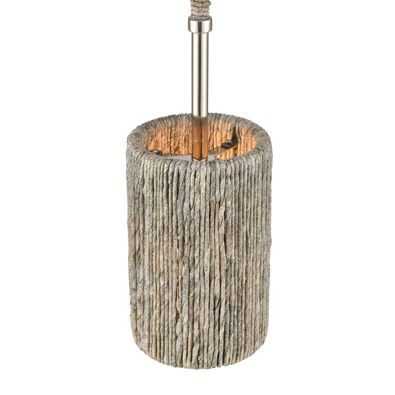 Mini-luminaire suspendu 1 lumière de 5,25 po Abaca - nickel poli, H 23,75 po x l 5,25 po x P 5,25 po, 9 W