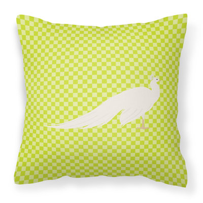 Coussin décoratif extérieur éclectique peacock paon check