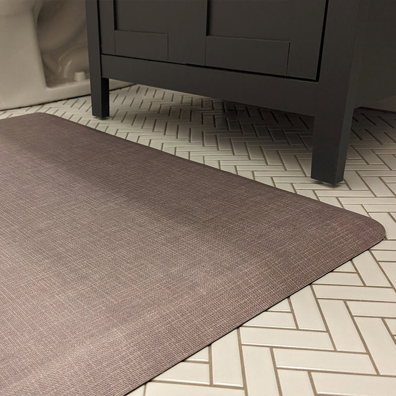 Happy Feet Linen Fog 22 in. x 32 in. Anti-Fatique Kitchen Mat, Rectangle 1'10" x 2'8", Tan/Brown/Cream