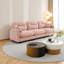 Canapé modulaire élégant à trois places rose - Tissu chenille doux, conception plissée matelassée, confort ergonomique pour le salon et la chambre à coucher-309548594