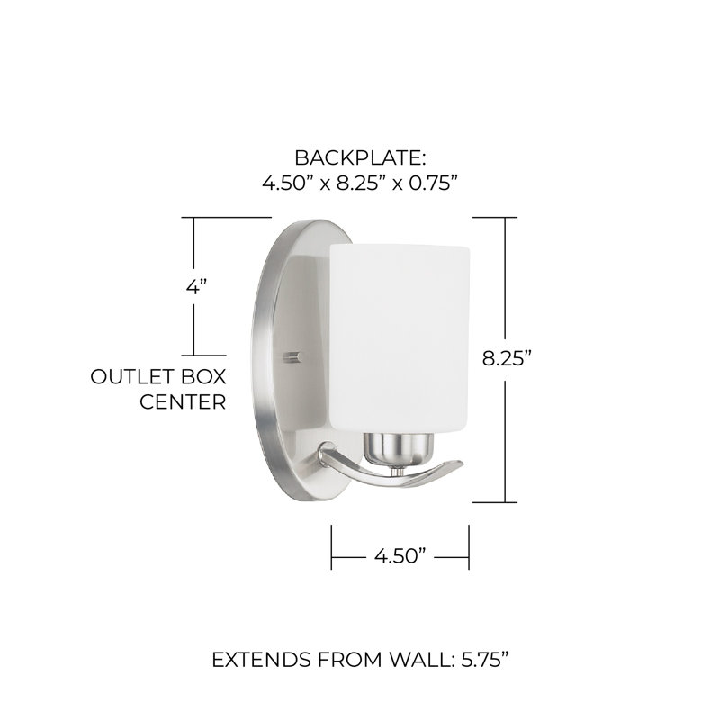 Dixon Armed Sconce, Brushed Nickel