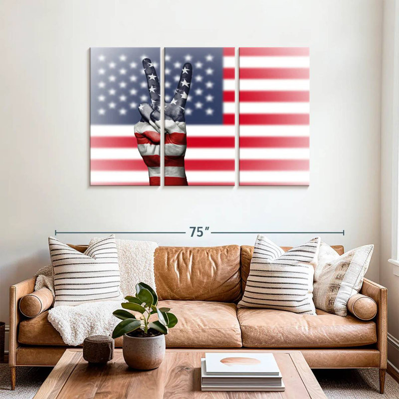 Borges American Flag Peace, 36" H x 57" W