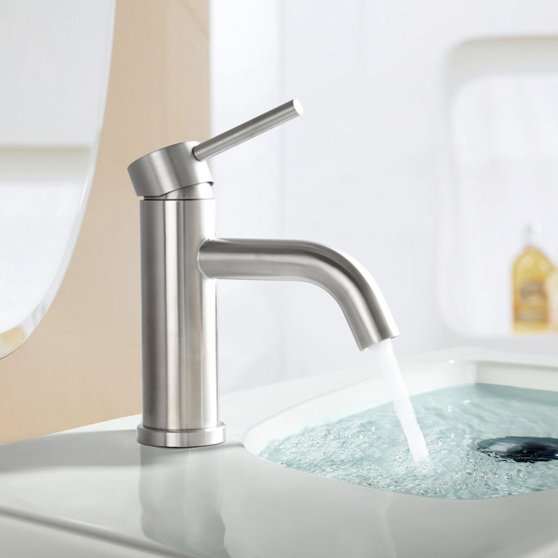 Robinet de salle de bain monocommande, Nickel brossé