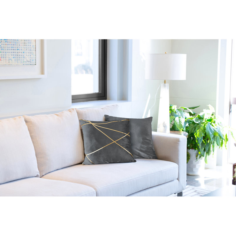 Cloughmills Geometric Square Cushion Cover, Silver