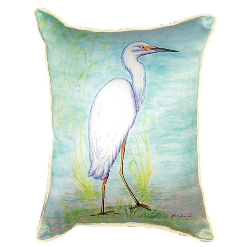 Housse de coussin décoratif intérieur / extérieur Snowy Egret Egret