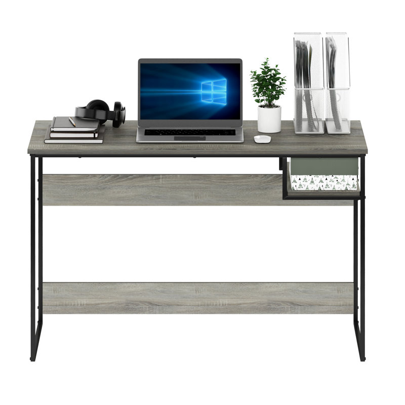Moretti 114.3cm W Rectangle Writing Desk, French Oak Grey