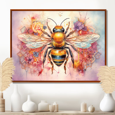 Floral Bee I - Bee Canvas Prints