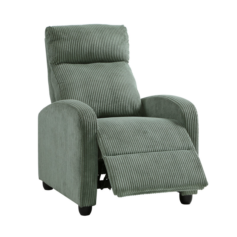 Modern Push Back Recliner, Green