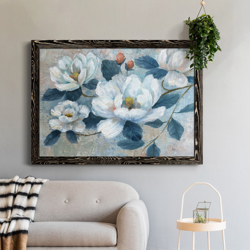 «Spring Bloom II», peinture sur toile encadrée, H 31 po x l 44 po x P 0,75 po, Noir