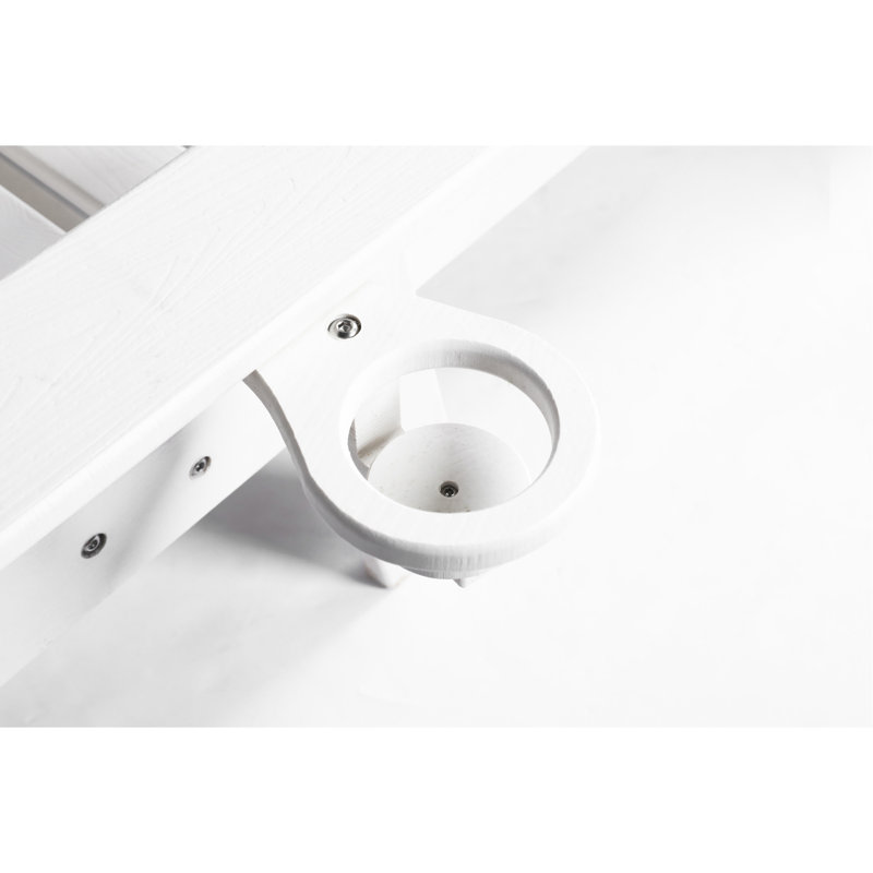 3 sièges de patio, blanc, intempéries avec table d'appoint et roues Chaise longue blanche pour patio décontracté, porte-gobelet à 5 angles