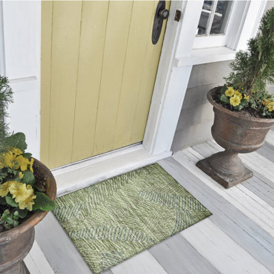 Chenille Washable Abstract Indoor / Outdoor Rug