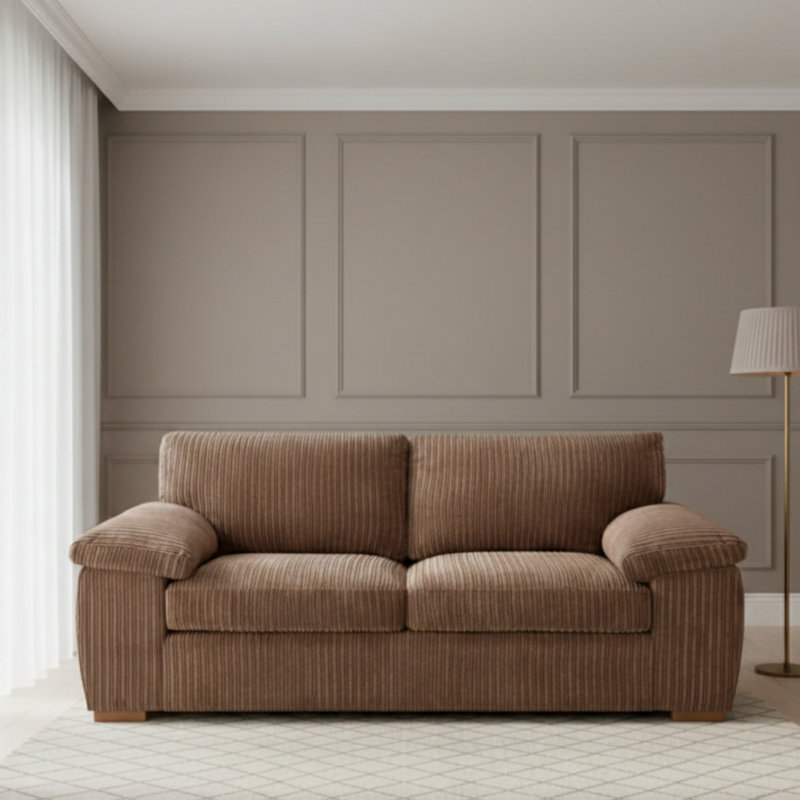 2 Seater Corduroy Sofa, Beige