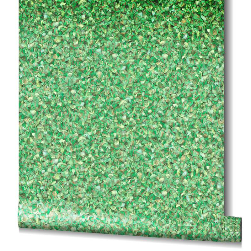 Evelina 10.05m x 70cm Textured Wallpaper Roll, Green