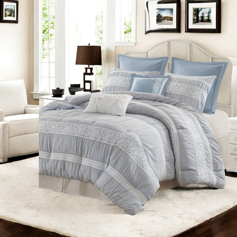 Luxurious Jacquard Bedding Set, Polyester King Size, Shabby Chic Suitable For Home