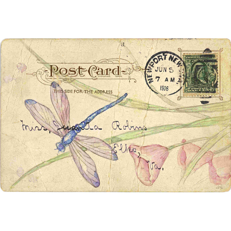 Carte postale libellule II, H 8 po x l 12 po