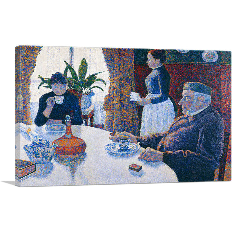 La salle à manger 1886 par Paul Signac - reproduction d'art sur toile tendue, H 18 po x l 26 po x P 1,5 po