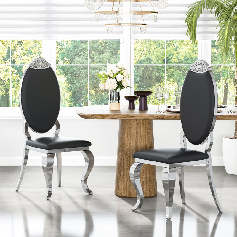 Chaise d'appoint Khandis, Argent argent, Noir