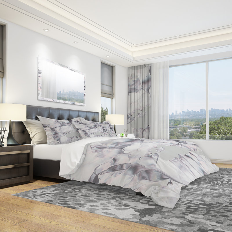 Polyester Weave / Muslin Abstract Duvet Cover, Full/Queen Duvet Cover + 2 Shams