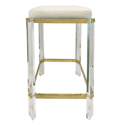 Tabouret de bar Cataleyah - acrylique transparent - laiton