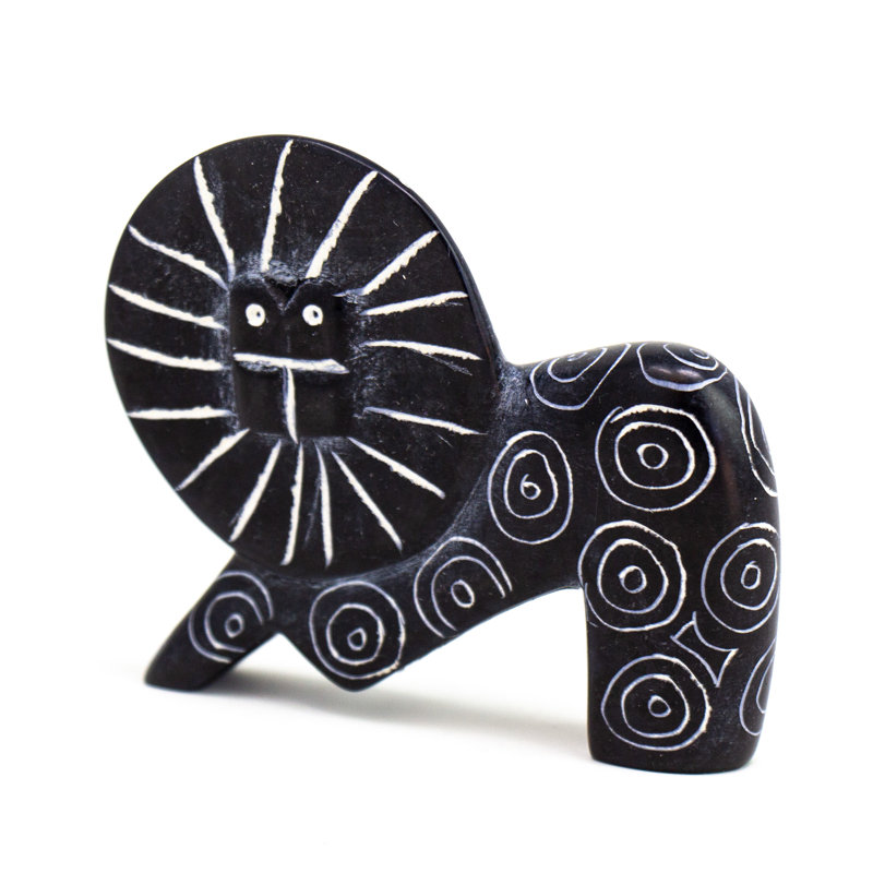Straub Handmade Stone Figurine / Sculpture Decorative Object, Black