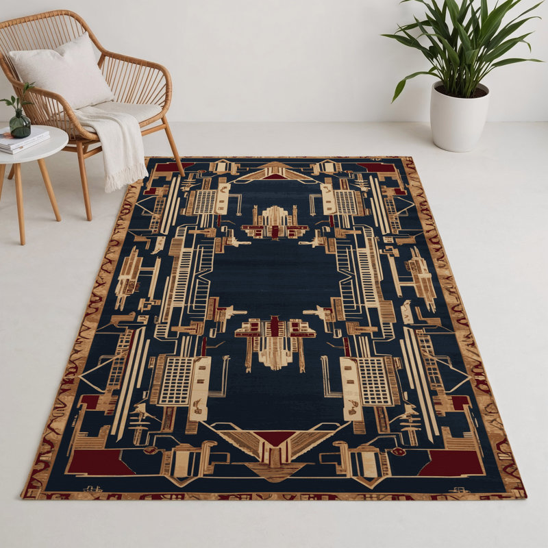 Tapis intérieur et extérieur ArtDeco, Rectangulaire 3 pi x 5 pi