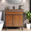 Meuble-lavabo moderne avec lavabo, bois durable et pierre, pour la maison