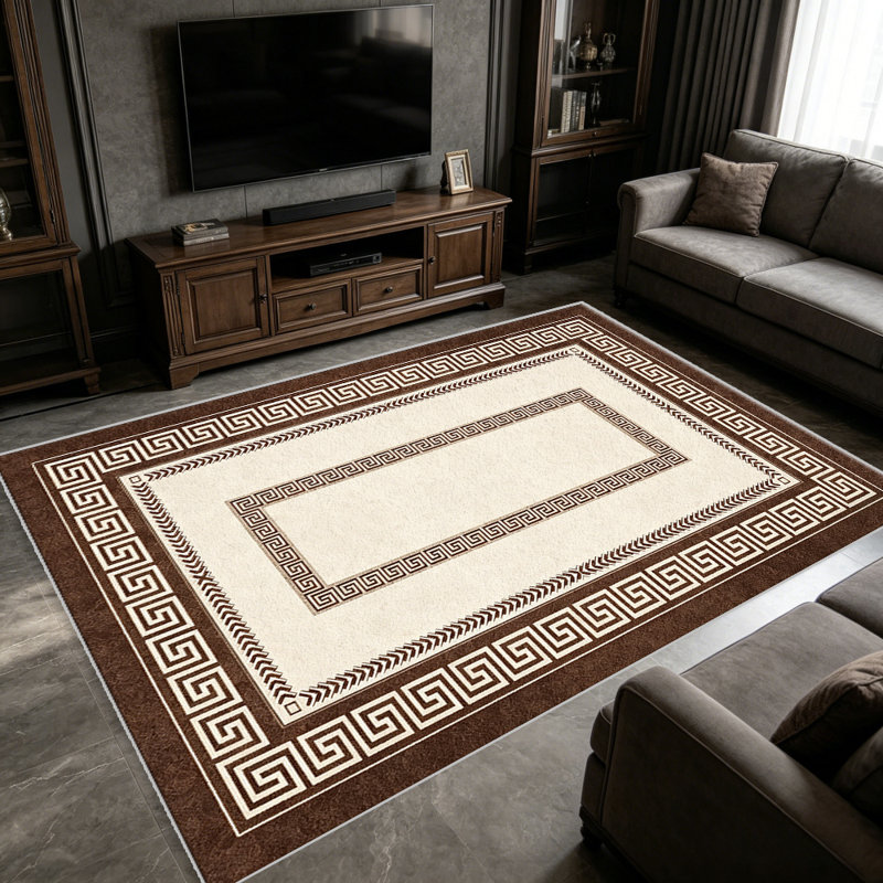 Brown & Beige carpet-easy to clean, machine-washable, soft and comfortable; suitable for door mats, kitchens, living rooms, bedrooms, corridors, and laundry areas. Easy to clean, durable carpet for home decoration.