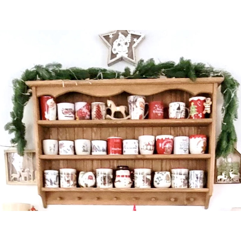 Cyntoria 4 Piece Solid Wood Accent Shelf with Hooks