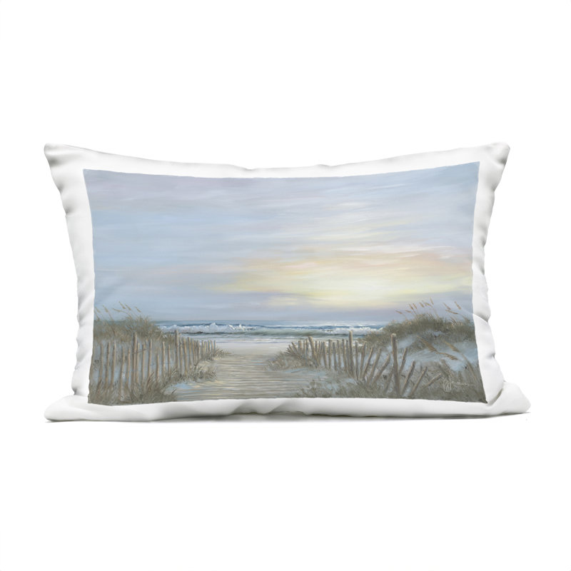 Coussin d'extérieur imprimé Serenity Path Sunset, par Georgia Janisse, 14 x 7 x 20