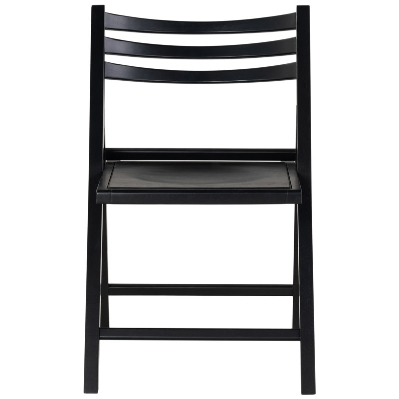 JACIE WOOD SEAT FOLDING CHAIR, Black